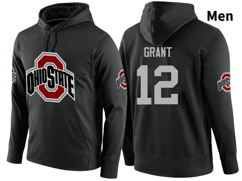 Ohio State Buckeyes Doran Grant Men's #12 Black Name Number College Football Hoodies